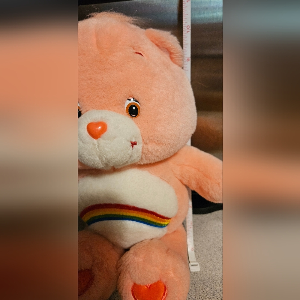 Vintage 2002 Cheer Care Bear Pink and White Stuffed Animal Plush - Picture 4 of 4
